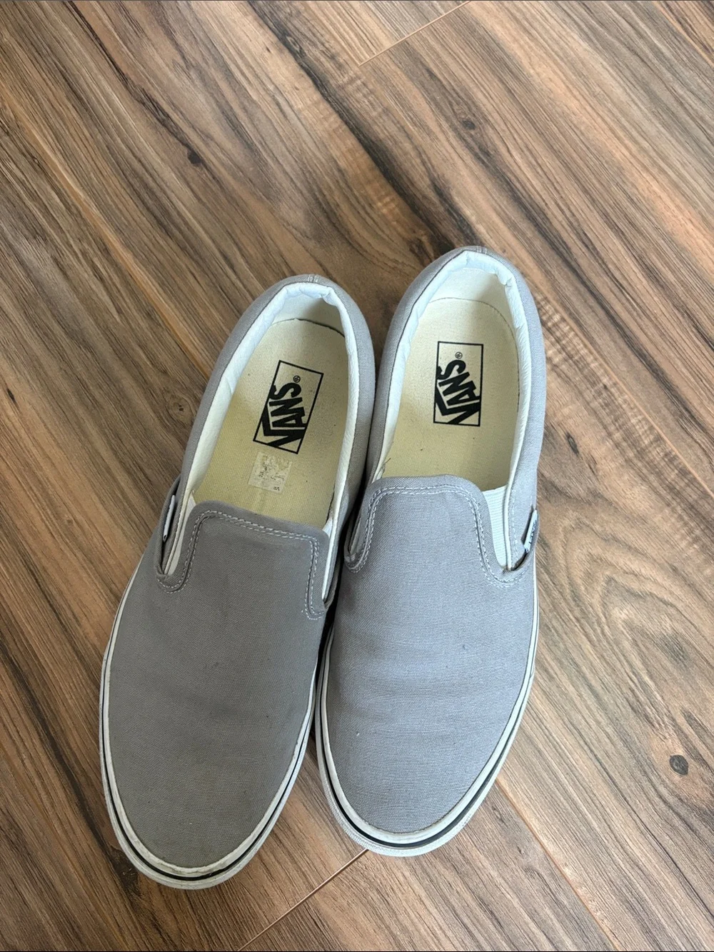 Vans Gray Canvas Classic Slip-On Loafers
